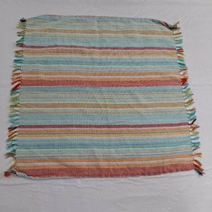 Food Network Placemat Stripe Material Fringed Square